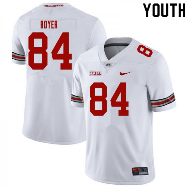 Ohio State Buckeyes #84 Joe Royer Youth High School Jersey White